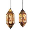 Go2garden 12.4" Outdoor Solar Lanterns Waterproof Garden Gifts Women, Moon Fairy Statue Solar Haning Lights for Patio, Yard Decorations, Mothers Day Gifts for Mom, Grandma(2Pack, Red Copper)