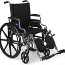 Medline Lightweight Wheelchair for Adults With Swing-Back, Desk-Length Arms, Elevating Leg Rests; 18W" x 16"D Seat