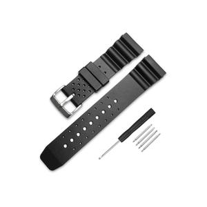Black Silicone Rubber Divers Watch Band Replacement Strap 18mm 20mm 22mm