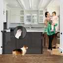 Reinforced 60" Wide Retractable Baby Gates with Upgraded Rods - Bottom Anti-Escape, 5 ft Mesh Baby Gate Retractable Dog Gate Indoor Pet Gate Retractable Stair Gate Outdoor Retractable Gate, Black ((33" Tall x 60" Wide))