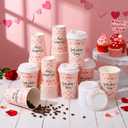 Tioncy 60 Pcs 12oz Galentine's Day Coffee Paper Cups with Lids Hot Cocoa Cups Galentine's Day Paper Beverage Tumbler Hot Chocolate Cocoa Container for Women Valentines Friends Female Sister (Pink)