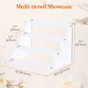 Lifewit 4 Tier White Display Riser Stand with Decorative Secure Fences, Tool-free Assembly, Plastic 12 Inch Perfume Organizer, Display for Figures, Cupcake, Dessert, 1-pack