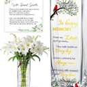 Sympathy Memorial Flowers Vase, Cardinal Grief Gifts for Loss of Love One, Funeral Glass Vase, in Loving Memory Comfort Heaven Gift, Best for Condolence, Bereavement, Remembrance, Celebration of Life