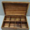 Acacia Wooden Tea Bag Organizer with Magnetic Lid, 8 Adjustable Compartments Wooden Tea Box for Tea Bags, Countertop Storage Holder
