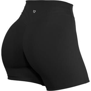 TomTiger Workout Shorts for Women High Waist Gym Shorts Bike Running Active Exercise Yoga Shorts Tummy Control (Medium, Black)