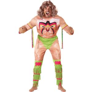 Morph Ultimate Warrior Costume Adult, WWE Wrestler Outfit, Mens Wrestling Costume, Wrestling Attire for Fans (Large)