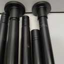 Black Shower Curtain Rod 31 to 80 Inch,1 Inch Diameter Adjustable Spring Tension Stainless Steel Telescoping Rod,Easy Install,No Rust