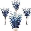 Crowye 40 Pcs 11.81 Inch Artificial Berry Picks with Stems Fake Faux Berry Picks Ornaments for DIY Craft Home Anniversary Wedding Holiday Party Decor(Blue and White)
