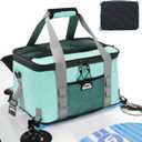 Waterproof Paddle Board Cooler, Upgraded Hard Bottom Paddleboard Cooler Deck Bag with Adjustable Strap, Bottle Opener, SUP Kayak Cooler Fits 30 Cans for Paddleboarding, Kayaking, Camping (Mint Green)