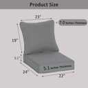 COZYVIDA Patio Seat Cushions, Light Grey, 22x24x5.1 in, Set of 2