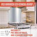 30" x 24" Backsplash for Kitchen Wall Stove Backsplash Protector with Ultra Flat and Flushed Metal Backs plash for Panel Stainless Steel (1)