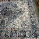 Area Rug 912, Large Vintage Boho Rug,Ultra-Soft Low Pile, Washable, Non Slip,Stain Resistant, Printed Carpet for Living Room Bedrooms Playroom Office Kitchen, Blue/Navy