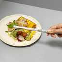 4 x JETKONG 12-Inch Fine Tweezer Tongs Long Cooking Tweezer Stainless Steel Kitchen Tweezers (12" Round Tip-silver)