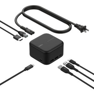 Belkin Connect USB-C 6-in-1 Core GaN Dock 130W, Multiport Docking Station w/ 96W PD to Peripherals, USB-C, USB-A, Gigabit Ethernet, & HDMI 4K Ports for Gaming, MacBook Pro, PC Laptops, & Chromebook