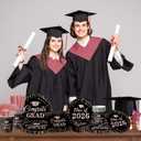 Graduation Plates and Napkins,Pink and Black Graduation Decorations 2026 Tableware Class Of 2026 Grad Paper Plates and Napkins for Congrats Grad Party Decorations