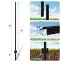 FOREHOGAR Metal Fence Post Black Splicing 6 feet, Pack of 8, T Posts for Fences Wire Mesh, No Dig Steel Stakes Fencing for Garden Yard Farm Outdoor Light Duty