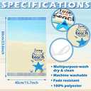 Tegeme 4 Pcs Summer Beach Kitchen Towels 16 x 24 Inch Beach Holiday Dishcloths Fast Drying Absorbent Baking Dish Clothing Blue Coastal Kitchen Towels for Daily Home Cleaning Housewarming Gifts