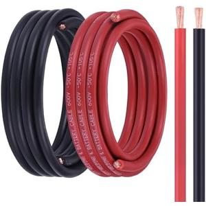 Geosiry 6 Gauge Battery Cable, 15FT Red + 15FT Black 6 AWG Welding Cable, Flexible Stranded Oxygen-Free Copper Wire for Automotive, Battery, Solar, Marine and Generator