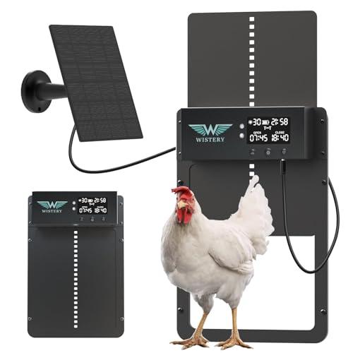 Automatic Chicken Coop Door with Timer & Light Sensor, Solar Chicken Coop Door with Multiple Modes, Automatic Chicken Door with LCD Display