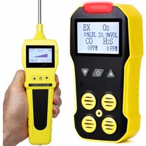 4 Gas Monitor + Pump by Forensics Detectors | USA NIST Calibration Certificate | USB Recharge | 4 Gas with Probe for Confined Space |