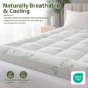 Queen Mattress Topper, 1200 GSM Viscose Derived from Bamboo Pillow-Top