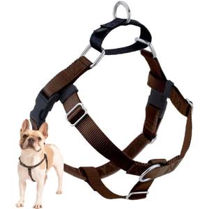 2 Hounds Design Freedom No Pull Dog Harness, Adjustable Harness, Easy Walking & Comfortable Control, Fits Small, Medium & Large Dogs, Solid Colors, Made in USA, 1" MD, Brown