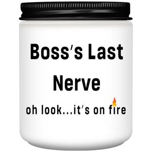Boss Gifts,Boss Lady Gifts for Women, Men, Funny Anniversary Christmas Birthday Best Gift for Him, Her - Lavender Scented Candles 2 Pack