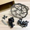 Farbetter Bike Disc Brake Kit, Including Front and Rear Caliper, 160mm Rotor, Mechanic Tool-Free Pad Adjuster for Mountain Bike, Road Cycling, Fixed Gear Bike, MTB, BMX (Black)
