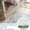 jinchan Hallway Runner Rug 3x10 - Vintage Kitchen Rug Washable Runner Floral Boho Floor Cover Lightweight Non Slip Thin Retro Distressed Carpet for Bathroom Laundry Room Bedroom Stairway Light Blue