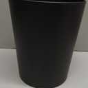 iDesign Steel Round Bathroom Trash Matte Black Waste Can