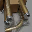 Gold Wrap Around Curtain Rods for Windows 48 to 90":Blackout Heavy Duty Adjustable Curtain Rod Room Darkening,Modern Industrial Curved French Return Metal Drapery Rods Easy Install,Brass Gold