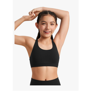 Hanes Girls Butterluxe Training Bra - Strappy Scoop Neck for Teens Kids Yoga Sports Comfort Dance Crop Top, Size S