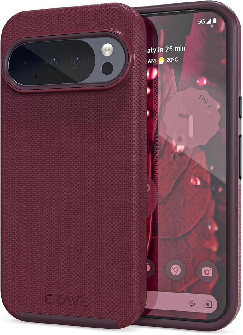 Crave for Google Pixel 10 Case and Pixel 10 Pro Case, Shockproof Protection Dual Layer (6.3 inch) - Berry