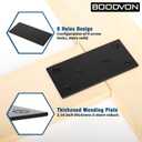 Mending Plate, Metal Steel Flat Straight Brace Bracket, Black Double-Wide Joining Plate for Wood Furniture Fastening & Fixing with 2 Sets of Screws of Different Lengths(48x128mm, 8 Pack)
