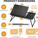Laptop Bed Desk, 5-Angle Adjustable Bed Laptop Table with Cup Holder | Foldable Laptop Stand for Couch & Sofa, Portable Laptop Tray for Adults Writing Reading Eating, Black