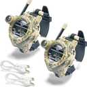 Walkie Talkie for Kids,Rechargeable Spy Walkie Talkies Watch Army Toys Gifts for Children,TwoWay Radio Walky Talky Watches with Flashlight Children Outdoor Game Interphone Toy Game(2 Pack)