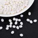 uxcell 100 Pcs Freshwater Pearl Beads, 6-7mm Oval Rice Shape Loose Gemstone Pearls 0.8mm Hole for Leather Cord Beading Jewelry Making DIY Craft, White