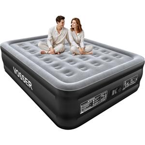 VOSSER Air Mattress Queen with Built in Pump,Updated Blow Up Mattress in 3 Mins,18'' Raised Self Inflatable Mattress,Portable Airbed for Home,Floor&Camping,Queen Size Air Matress for Adults,660LB Max