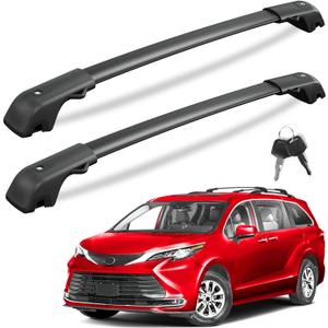 KINGGERI 300Lbs Lockable Roof Rack Cross Bars Compatible with Toyota Sienna 2021 2022 2023 2024 2025 2026, Anti-Theft Aluminum Roof Rails Crossbars Rooftop Cargo Basket Carrier Bag Luggage Rails