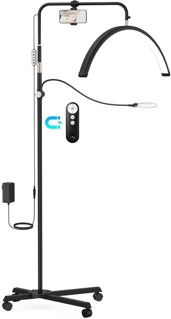 28" Half Moon Light with Wheels&Phone Holder&4X Magnifier