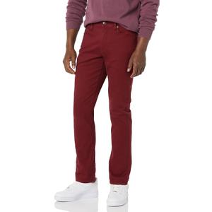 Amazon Essentials Men's Slim-Fit Pants, 5-Pocket Stretch Twill Design (28W x 29L, Burgundy)