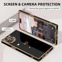 Tzomsze Compatible with iPhone 16 Plus Case,Camera Protection Cute Heart Pattern & Electroplate Reinforced Corners Shockproof Edge Bumper Case for Women Girls 6.7 Inch-Black