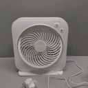 Portable Table fan, Window Fan, Small Box Fan with 3 Powerful Speed & 4 Timer Setting, 270 Pivoting Quiet Square DC Fan for Home Office Bedroom Bathroom Kitchen (White)