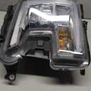 FIONE - For GMC Sierra 1500 Headlight Assembly 2019 2020 2021 Replacement LED Type with halogen turn signal light Chrome Interior Headlamps (Passenger) 84772474 GM2503495