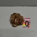 FESHFEN 2PCs Small Messy Bun Hair Piece for Thin Hair Women Girl Mini Synthetic Elastic Wavy Space-bun Scrunchies Updo Hairpieces, Light Brown & Mixed Blonde