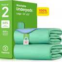 IMPROVIA® Washable Underpads, 34" x 36" (Pack of 10) - Heavy Absorbency Reusable Bedwetting Incontinence Pads for Kids, Adults, Elderly, and Pets Waterproof Protective Pad for Bed, Couch, Sofa, Floor