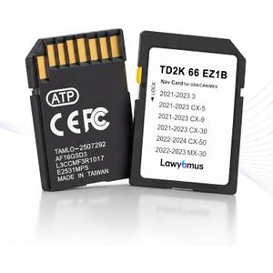 Mazda Navigation SD Card TD2K66EZ1B Compatible with 2021-2024 CX5 CX30 CX50 CX9 Mazda 3 - Latest North America Maps USA/CAN/MEX - Enables HUD & Speed Sign Recognition - Plug and Play