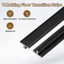 uxcell 2Pcs 2.9ft x 0.31" T Molding Floor Transition Strips, Aluminium Alloy Vinyl Flooring Gap Trim for Joining Laminate Planks Tiles Floor Gaps, Black