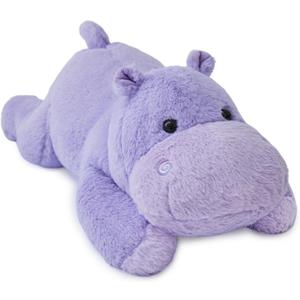 Ecolley Weighted Stuffed Animals Weighted Plush Hippo Stuffed Animals Hippo Toy Kids' Plush Toy Pillows Big Large Giant Plushies Purple Gift (20" 4 lbs), 20"x11"x7.5"