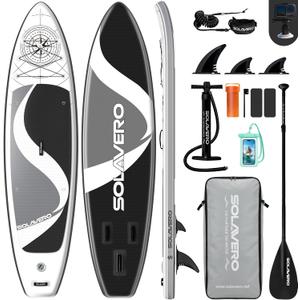 SOLAVERO 10'6"/11’×33” Inflatable Stand Up Paddle Board Supports 450/500LB